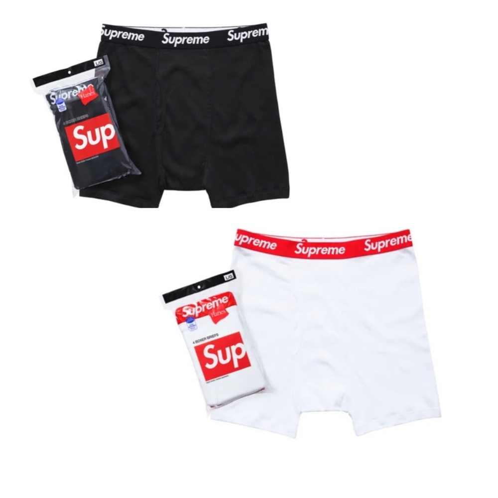 Supreme X Hanes Boxer Briefs Black/White Underwear